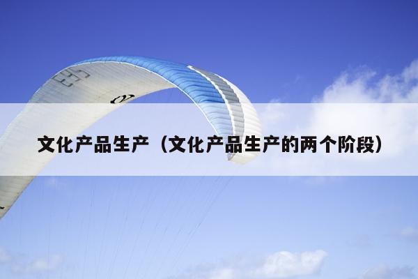 文化产品生产（文化产品生产的两个阶段）